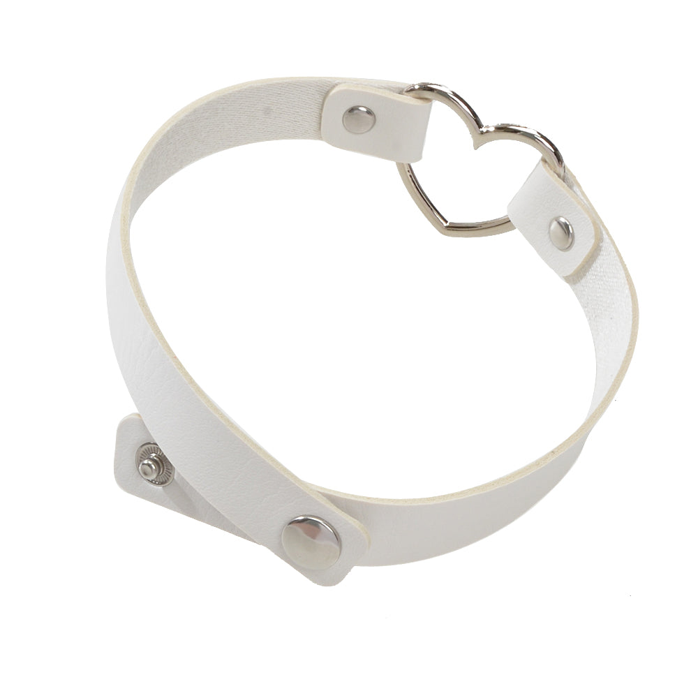 Heart Adjustable Choker Rhinestone Decoration Punk Necklace Goth Cosplay Jewelry-4