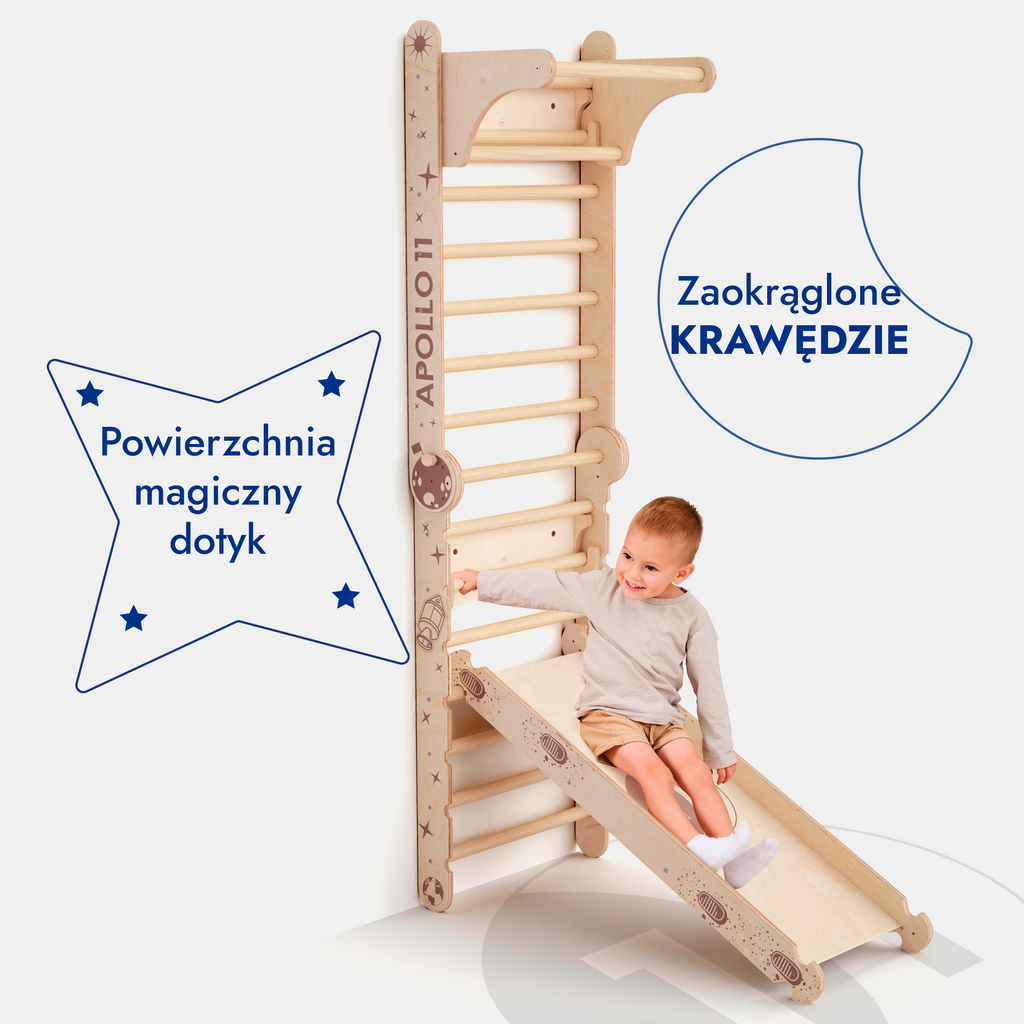 Apollo Swedish Wall / Climbing ladder for Little Austronauts + Moon swing Set + Slide Board-4